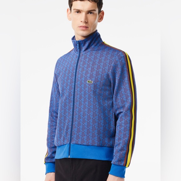 LACOSTE PARIS MONOGRAM ZIPPED SWEATSHIRT